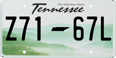 TN license plate Z7167L