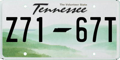 TN license plate Z7167T