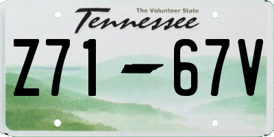 TN license plate Z7167V