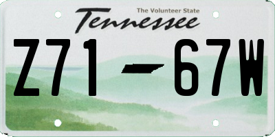 TN license plate Z7167W