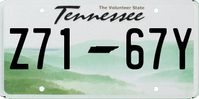 TN license plate Z7167Y