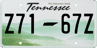TN license plate Z7167Z