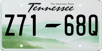 TN license plate Z7168Q