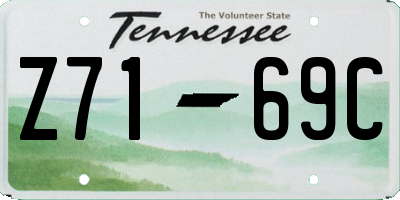 TN license plate Z7169C