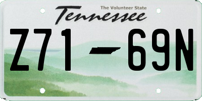 TN license plate Z7169N