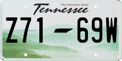 TN license plate Z7169W