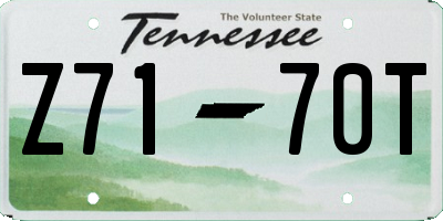 TN license plate Z7170T
