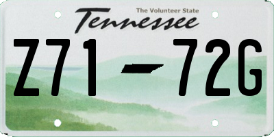 TN license plate Z7172G