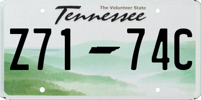 TN license plate Z7174C