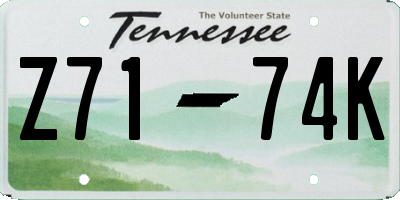 TN license plate Z7174K