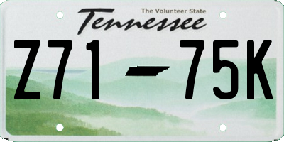 TN license plate Z7175K