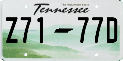 TN license plate Z7177D