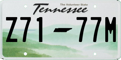 TN license plate Z7177M