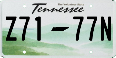 TN license plate Z7177N
