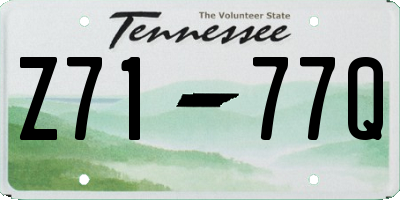 TN license plate Z7177Q