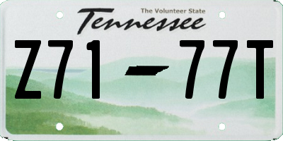TN license plate Z7177T