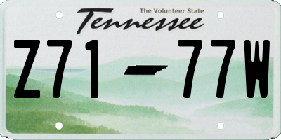 TN license plate Z7177W