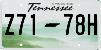 TN license plate Z7178H