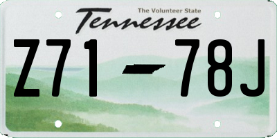 TN license plate Z7178J