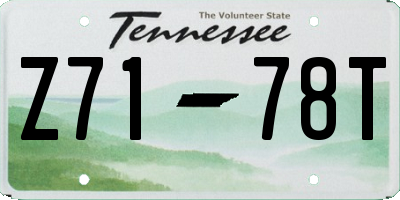 TN license plate Z7178T