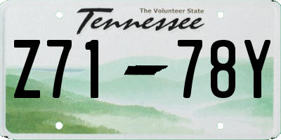 TN license plate Z7178Y