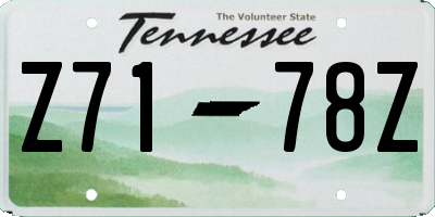 TN license plate Z7178Z