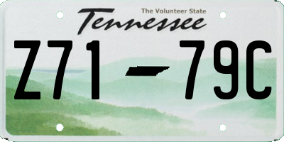 TN license plate Z7179C