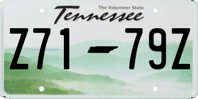 TN license plate Z7179Z
