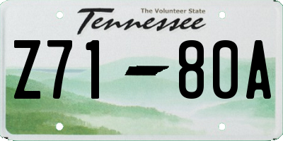 TN license plate Z7180A