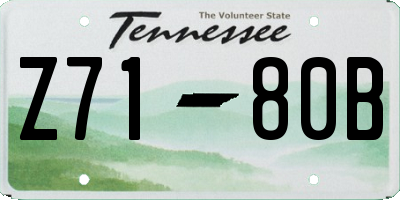 TN license plate Z7180B