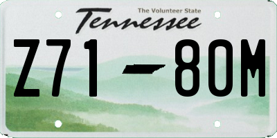 TN license plate Z7180M