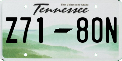 TN license plate Z7180N