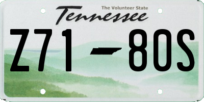 TN license plate Z7180S