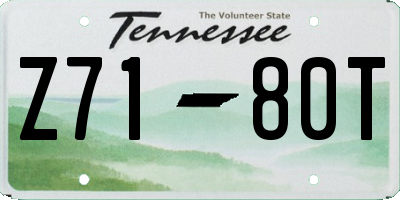TN license plate Z7180T