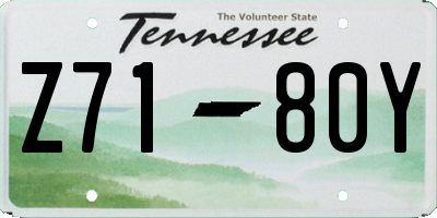 TN license plate Z7180Y