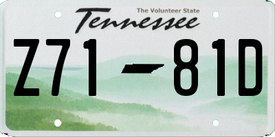 TN license plate Z7181D