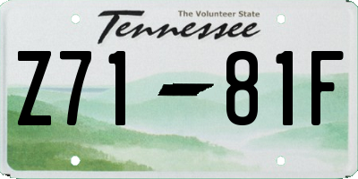 TN license plate Z7181F