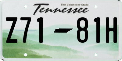 TN license plate Z7181H