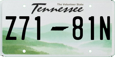 TN license plate Z7181N