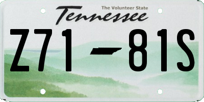 TN license plate Z7181S