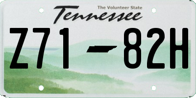 TN license plate Z7182H