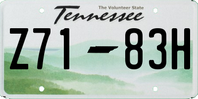TN license plate Z7183H