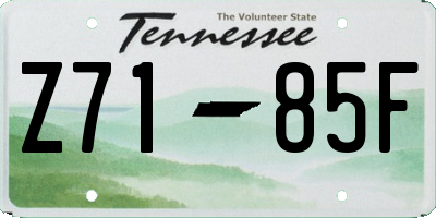 TN license plate Z7185F