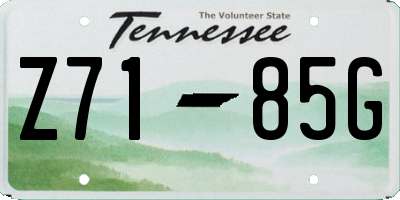 TN license plate Z7185G