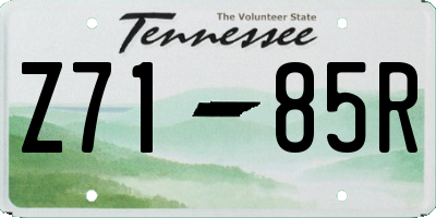 TN license plate Z7185R
