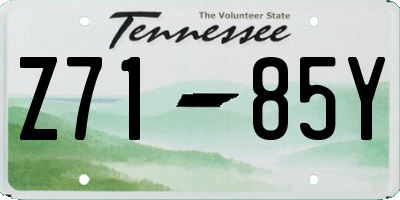 TN license plate Z7185Y