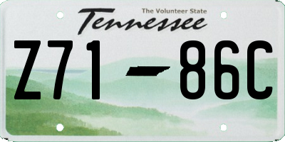 TN license plate Z7186C