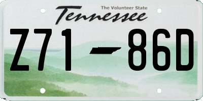 TN license plate Z7186D