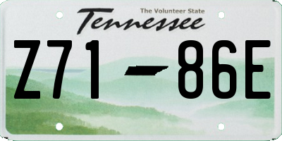TN license plate Z7186E