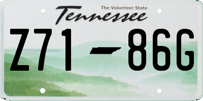 TN license plate Z7186G